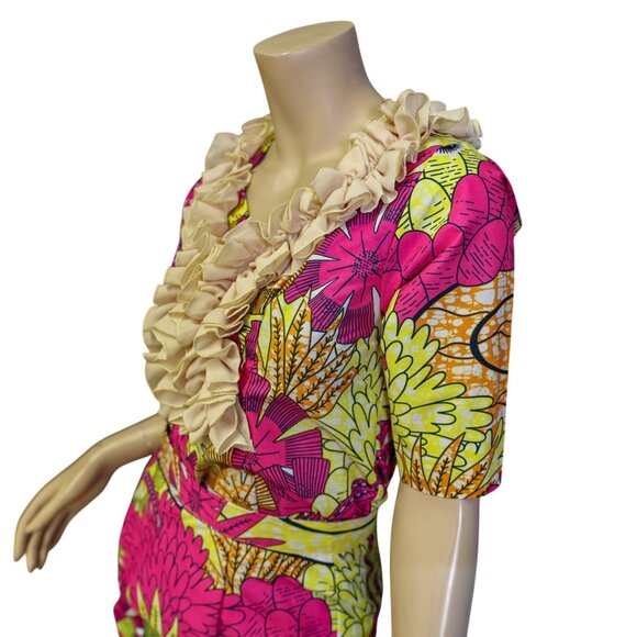 Vintage 1960s African Waxhaus Hummingbird Print Two-Piece Set Super Wax Cotton - Picture 9 of 17
